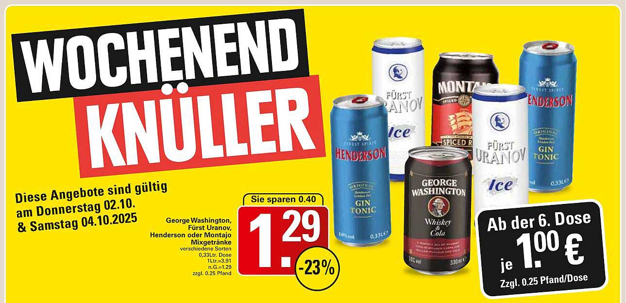 Wochenend Knüller – Mixgetränke