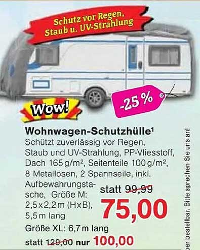Wohnwagen-Schutzhülle - Schutz vor Regen, Staub und UV-Strahlung