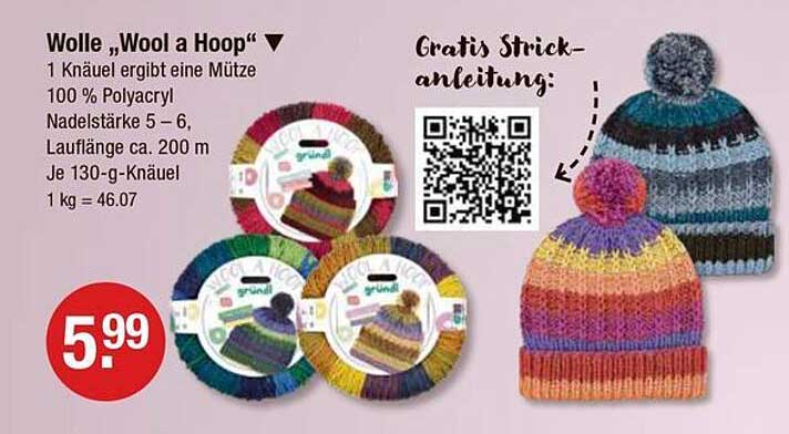 Wolle „Wool a Hoop“ – 1 Knäuel für eine Mütze