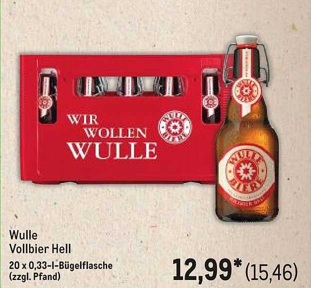 Wulle Vollbier Hell 20 x 0,33-l Bügelflasche