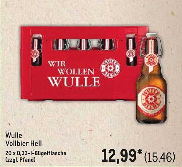 Wulle Vollbier Hell 20 x 0,33 l-Bügelflasche