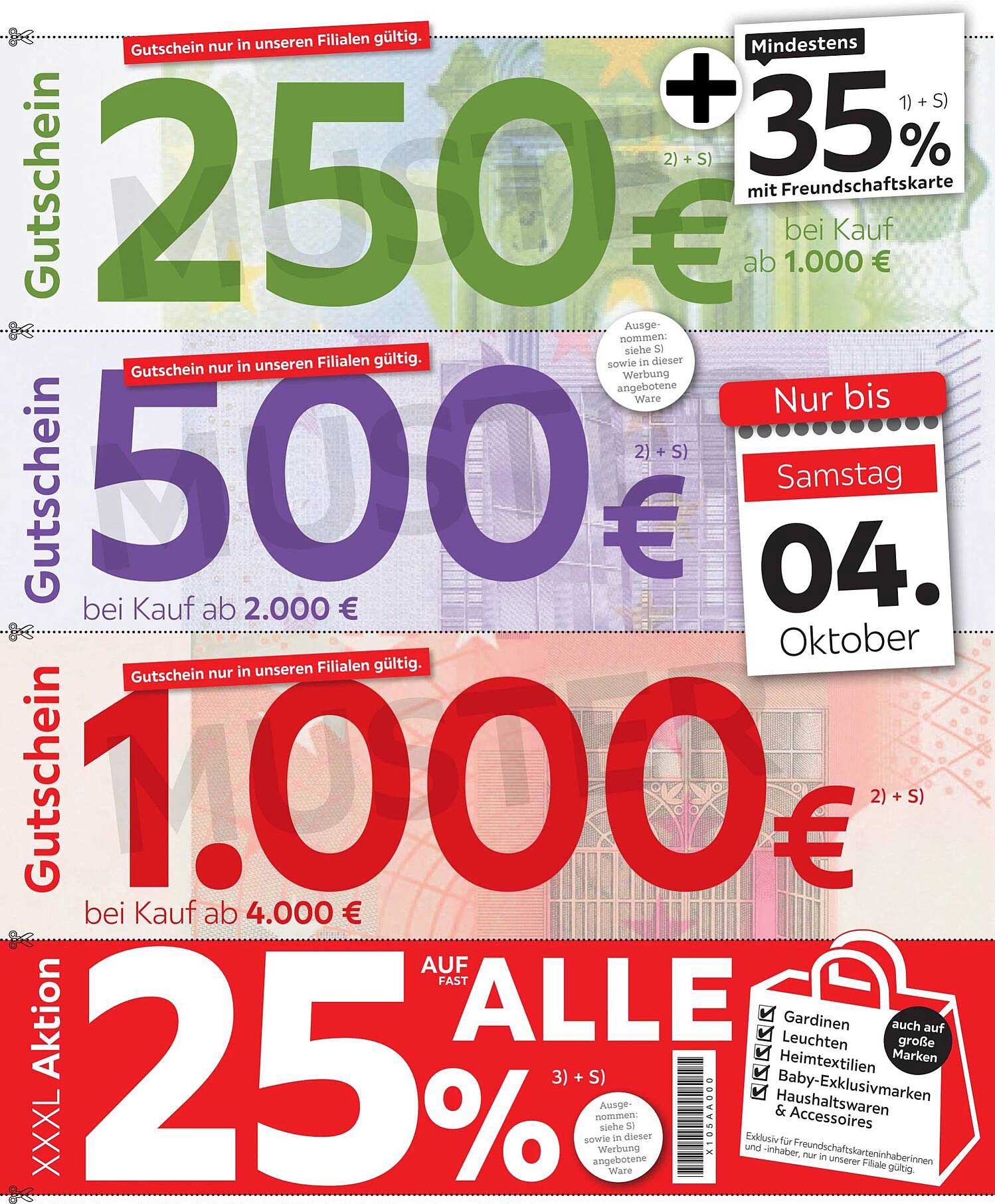 XXXLutz Gutscheinaktion: Bis zu 1.000 € Rabatt