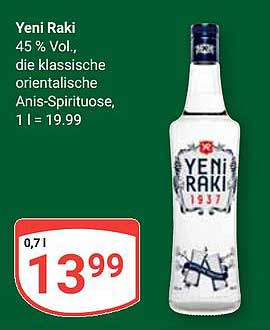 Yeni Raki 45 % Vol, die klassische orientalische Anis-Spirituose