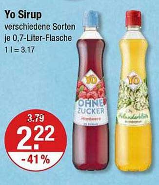 Yo Sirup verschiedene Sorten je 0,7-Liter-Flasche