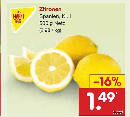 Zitronen, Kl. I, 500 g Netz