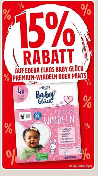 15% Rabatt auf Edeka Elkos Baby Glück Premium-Windeln oder Pants