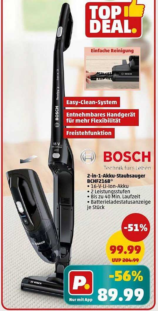 2-in-1-Akku-Staubsauger BCHF216B