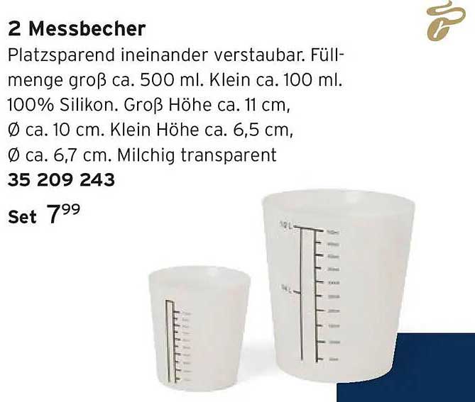 2 Messbecher - Platzsparend ineinander verstaubar