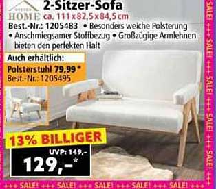 2-Sitzer-Sofa - Besonders weiche Polsterung und großzügige Armlehnen