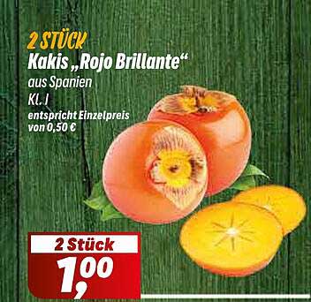 2 Stück Kakis „Rojo Brillante“ aus Spanien
