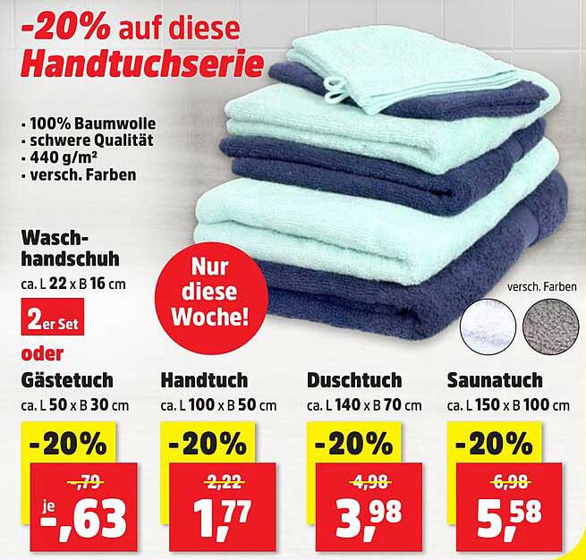 20% auf diese Handtuchserie
