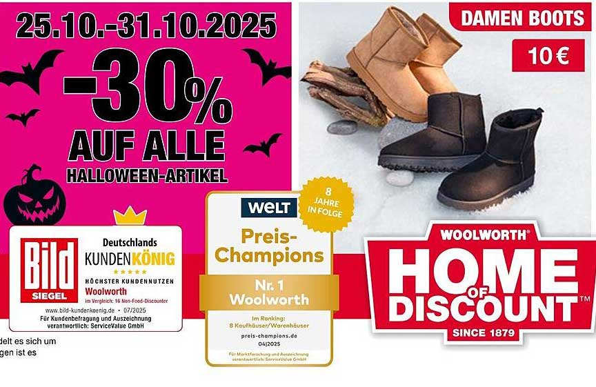 30% auf alle Halloween-Artikel bei Woolworth