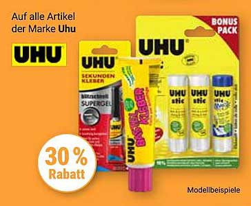 30 % Rabatt auf alle Artikel der Marke UHU