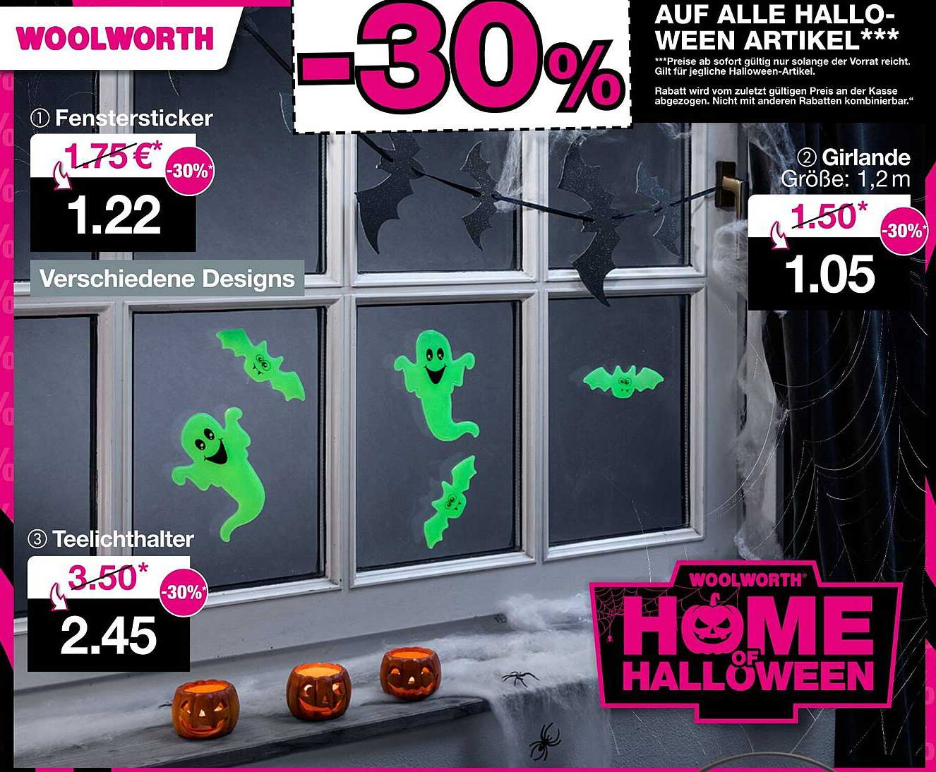 30% Rabatt auf alle Halloween Artikel