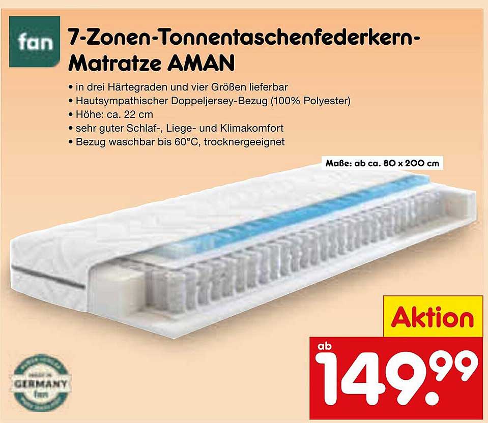 7-Zonen-Tonnentaschenfederkern-Matratze AMAN