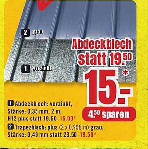 Abdeckblech verzinkt und grau - jetzt reduzierte Preise!