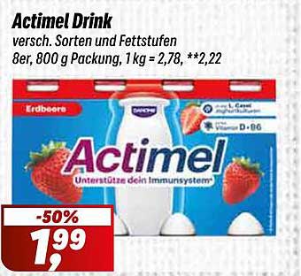 Actimel Drink - Verschiedene Sorten und Fettstufen