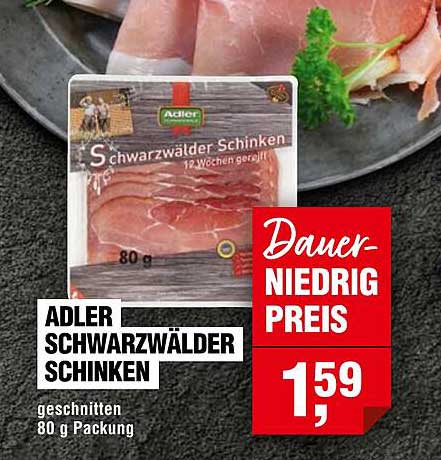 ADLER SCHWARZWÄLDER SCHINKEN 80 g Packung