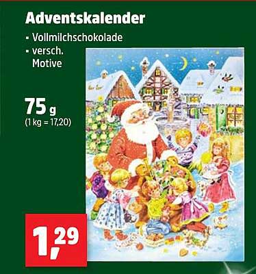 Adventskalender - Vollmilchschokolade 75 g