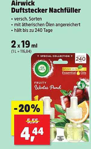 Airwick Duftstecker Nachfüller – Fruity Winter Punch