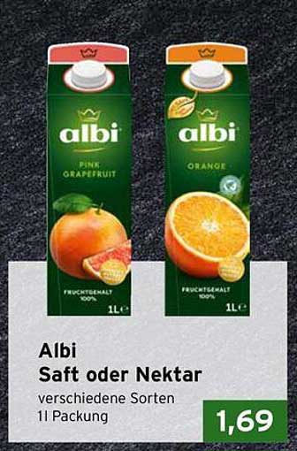 Albi Saft oder Nektar - verschiedene Sorten 1l Packung