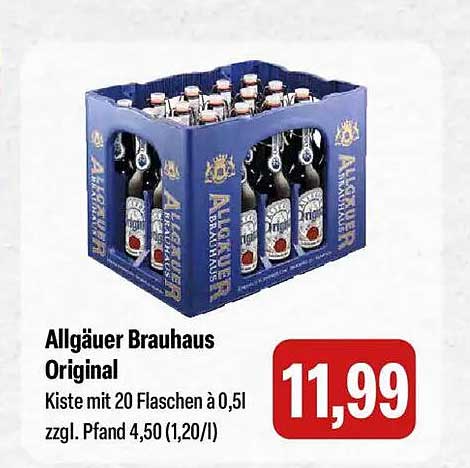 Allgäuer Brauhaus Original - Kiste mit 20 Flaschen à 0,5l
