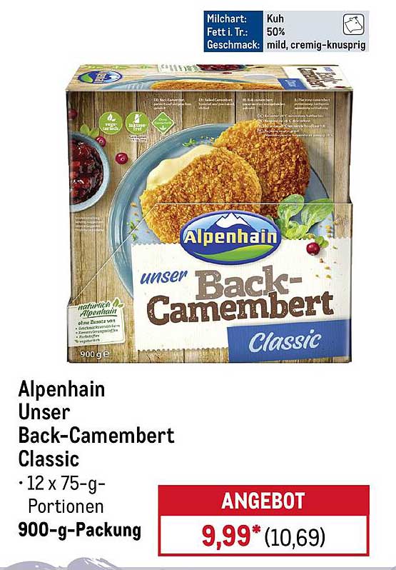 Alpenhain Unser Back-Camembert Classic - 900-g-Packung
