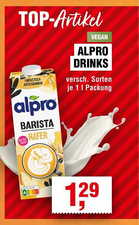 ALPRO Drinks - Barista Hafer, verschiedene Sorten, je 1 l Packung