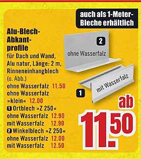 Alu-Blech-Abkantprofile für Dach und Wand