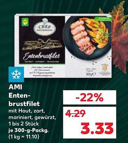 AMI Entenbrustfilet mit Haut, zart, mariniert, gewürzt