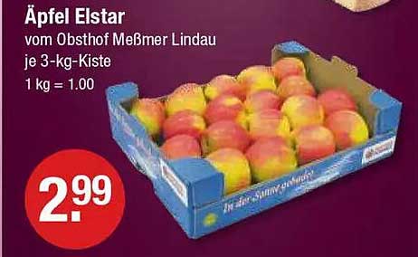 Äpfel Elstar vom Obsthof Meßmer Lindau je 3-kg-Kiste