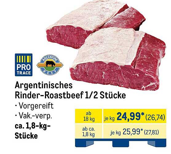 Argentinisches Rinder-Roastbeef 1/2 Stücke