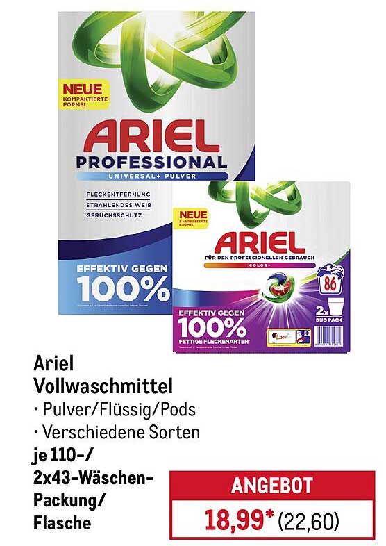 Ariel Vollwaschmittel - Pulver/Flüssig/Pods - Verschiedene Sorten