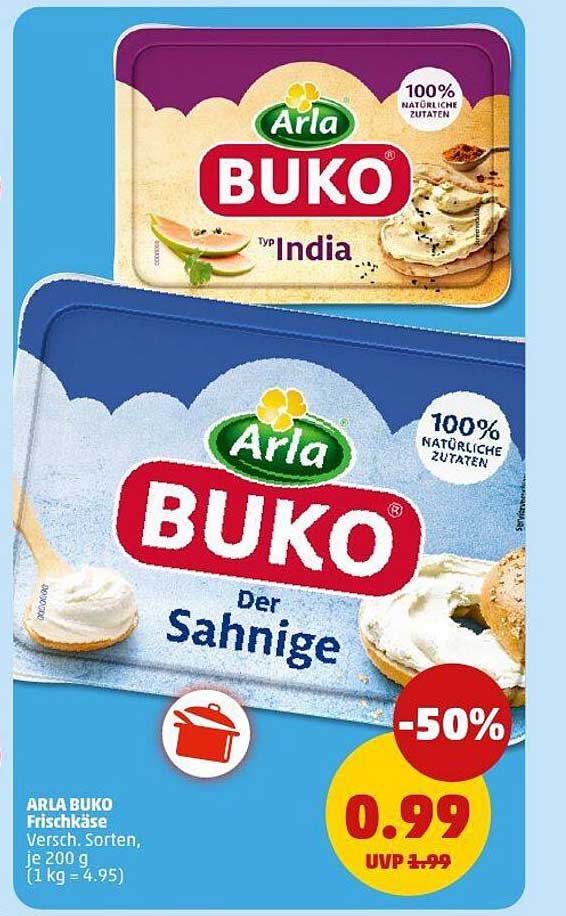 ARLA BUKO Frischkäse verschiedene Sorten, je 200 g