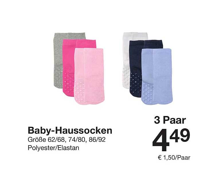 Baby-Haussocken - 3 Paar für nur 4,49 €