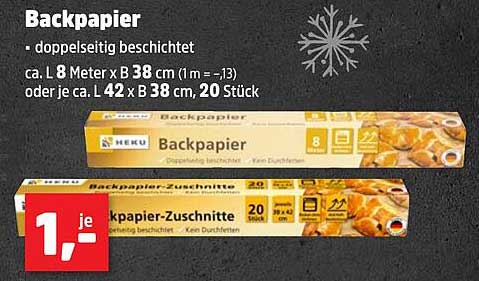 Backpapier - doppelseitig beschichtet