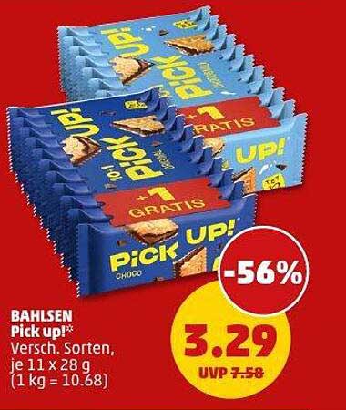 Bahlsen Pick up! - Verschiedene Sorten (11 x 28 g) - 1 gratis