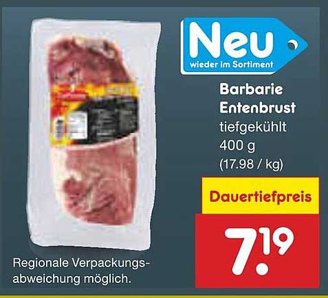 Barbarie Entenbrust tiefgekühlt 400 g
