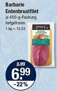 Barbarie Entenbrustfilet je 450-g-Packung, tiefgefroren