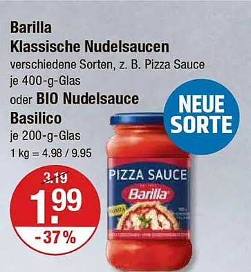 Barilla Klassische Nudelsaucen - Pizza Sauce und BIO Nudelsauce Basilico