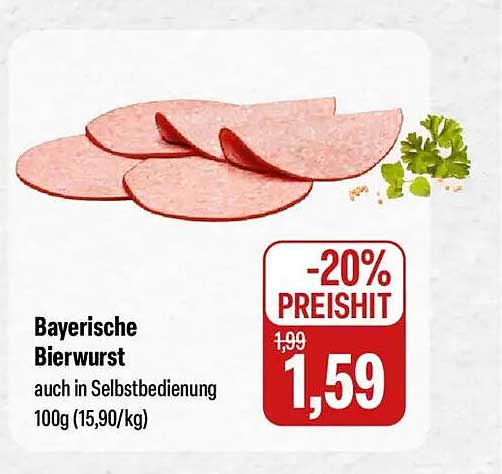 Bayerische Bierwurst auch in Selbstbedienung