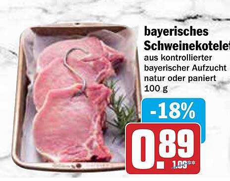 Bayerisches Schweinekotelett aus kontrollierter bayerischer Aufzucht