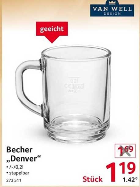 Becher „Denver“ - stapelbar und geeicht