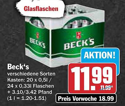 Beck's Bierkasten – Verschiedene Sorten zum Aktionspreis