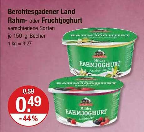 Berchtesgadener Land Rahm- oder Fruchtjoghurt verschiedene Sorten je 150-g-Becher