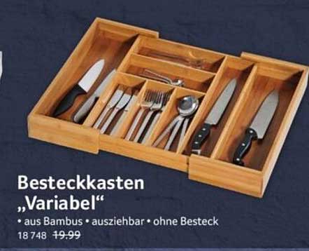 Besteckkasten „Variabel“ aus Bambus - ausziehbar, ohne Besteck
