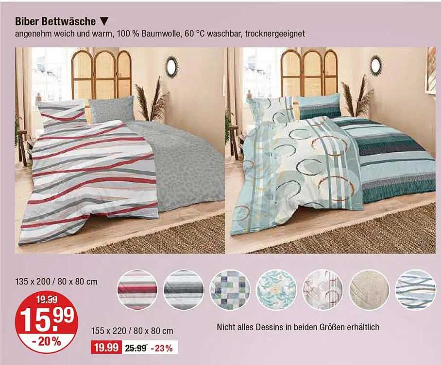 Biber Bettwäsche – angenehm weich und warm, 100 % Baumwolle