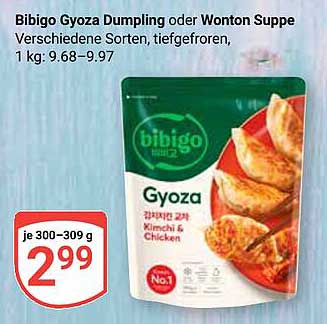 Bibigo Gyoza Dumpling oder Wonton Suppe - verschiedene Sorten, tiefgefroren