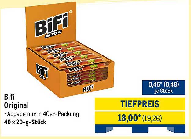 Bifi Original 40 x 20-g-Stück in 40er-Packung