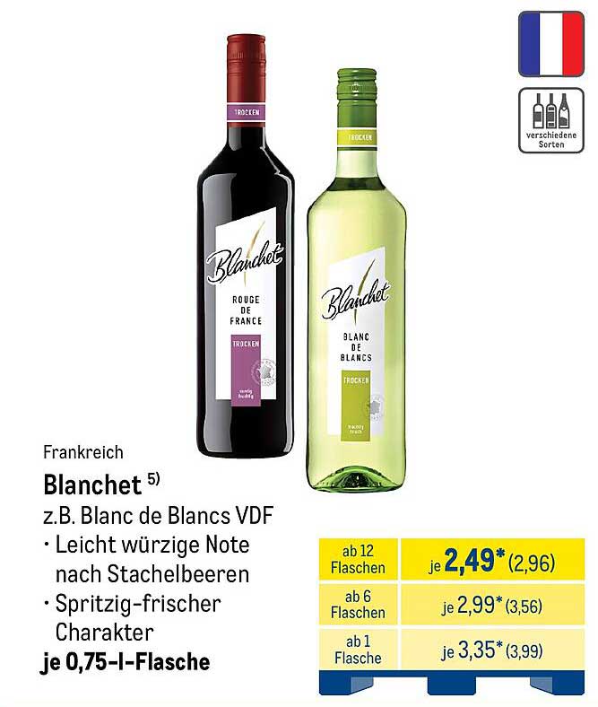 Blanchet VDF – z.B. Blanc de Blancs 0,75 l-Flasche